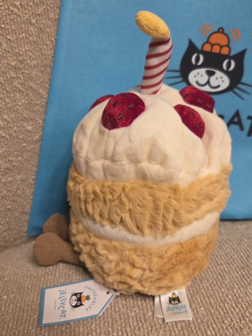 Jellycat Amuseables Birthday Cake Plush Stuffed Toy NWT Collectible Gift Small 6